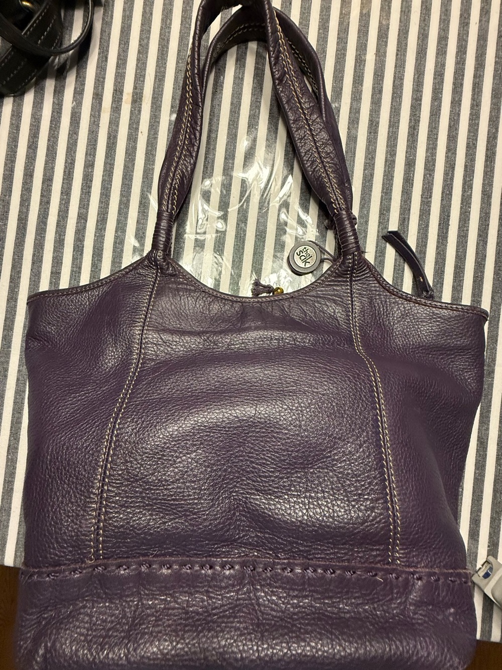 Purple Leather Tote Bag - The Sak